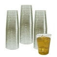 thumbnail image 2 of 10 oz. Gold Glitter Clear Plastic Cups Holiday Tumblers - Hard Plastic Disposable Wedding Cups - 120 Count, 2 of 9