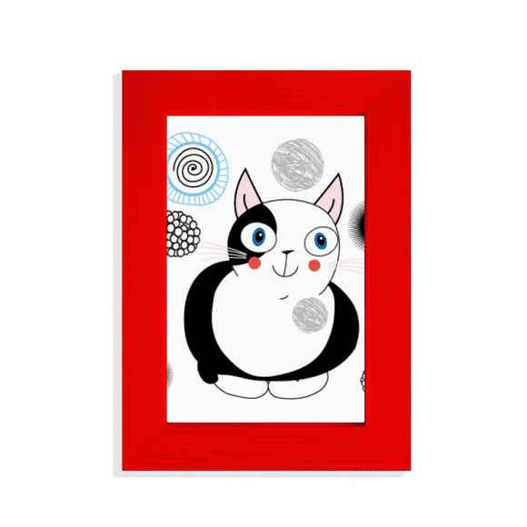 Animal Cute Fat Cat sle Picture Display Art Red Photo Frame
