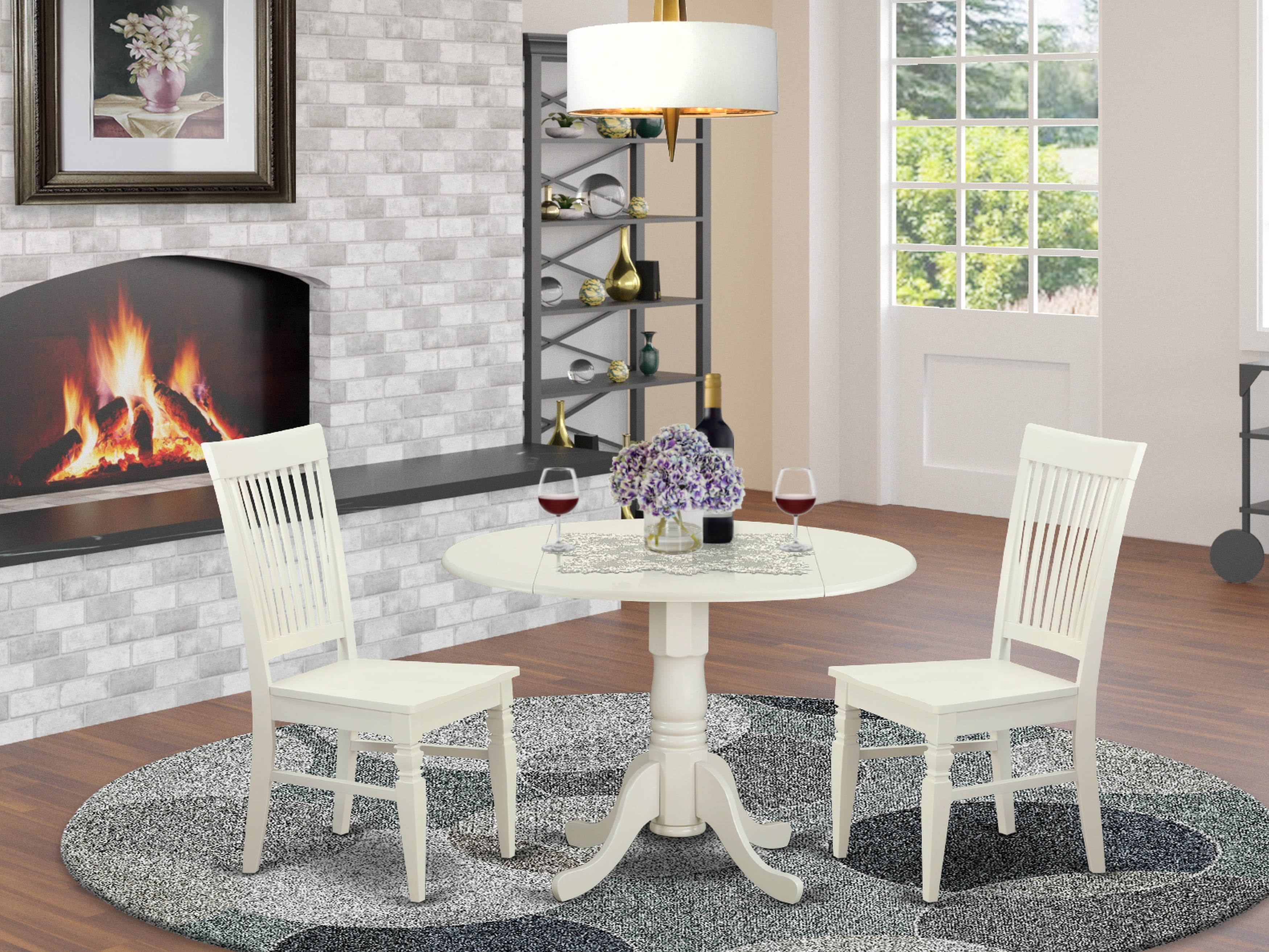 3 Pc Dining room set Kitchen dinette Table and 2 Dining Chairs