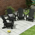 thumbnail image 4 of Polytrends  Laguna Weather Resistant Outdoor Patio Folding Adirondack Chairs (Set of 4) Dark Brown, 4 of 5