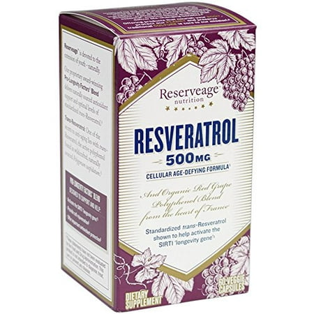 ReserveAge - Resveratrol 500mg, cellulaire âge Défiant Formule, 60 caps végétariens