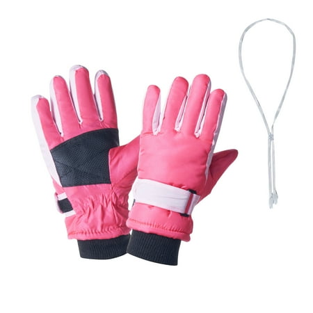 

3-15 Years Kids Warm Gloves Winter Waterproof Snow Gloves for Ourdoor Sports Toddler Bulky Ski Gloves for Boys Girls Hot Pink 5 Years