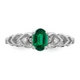 thumbnail image 4 of Auriga 925 Sterling Silver Emerald and Diamond Engagement Ring Size 7 for Women, 4 of 7