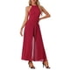 thumbnail image 2 of MONO ELEGANTE PARA MUJER con cuello halter, sin mangas, elegante, formal, de pierna ancha, talla XS, burdeos, 2 of 6