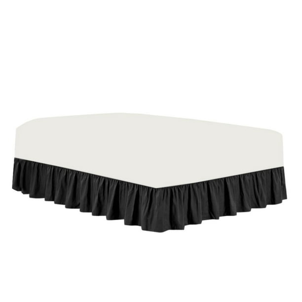 The Great American 3 Side Coverage Ruffle Gathered Bed Skirt With 17 Inch Drop Length King Solid Black 1500 Series Brushed Microfiber Covers Legs And Frame Com Gathered Bed Skirt With 17 Inch, Bed Skirts King 17 Inch Drop