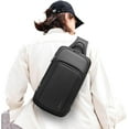 thumbnail image 2 of BANGE Bolso Cruzado Unisex de 11 Pulgadas con Compartimento Separado, Bolso Ligero E Impermeable para el Trabajo (Negro), 2 of 8