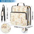 thumbnail image 3 of Haosy 3 Ring Zipper Binder with Shoulder Strap Waterproof Trapper Keeper 2 Inch D-Ring 500 Sheets Capacity, Giraffe Yellow Heart Star, 3 of 8