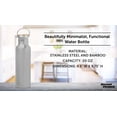 thumbnail image 4 of 6 Wood Top Stainless Steel Water Bottles Set, 20 oz. - Spill Proof, Double Wall, BPA Free - Silver, 4 of 5