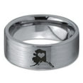 thumbnail image 2 of Tungsten Alaska The Last Frontier State Heart Band Ring 8mm Men Women Comfort Fit Gray Flat Cut Brushed Polished, 2 of 4
