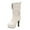 White, variant on Xfvqtps Womens Fashion Mid Calf Boots Winter High Heel Flatform Ankle Booties Round Toe Zipper Casual Dress Boots Black