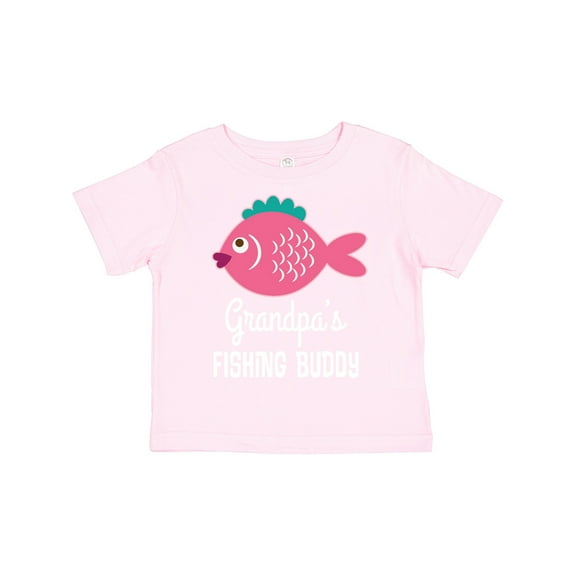 Inktastic Grandpa Fishing Buddy Girls Fish Girls Toddler T-Shirt