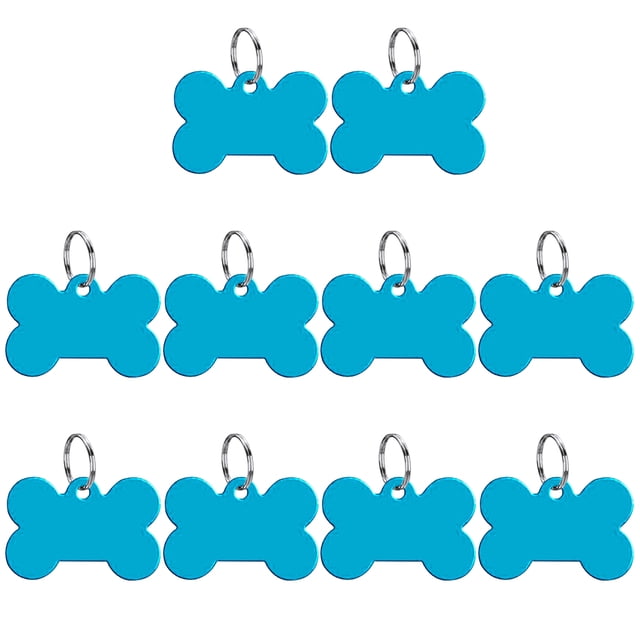 10PCS 1.5in Bone Shaped Dog Tag Creative Cat Personalized Tag Cat Tag with Ring