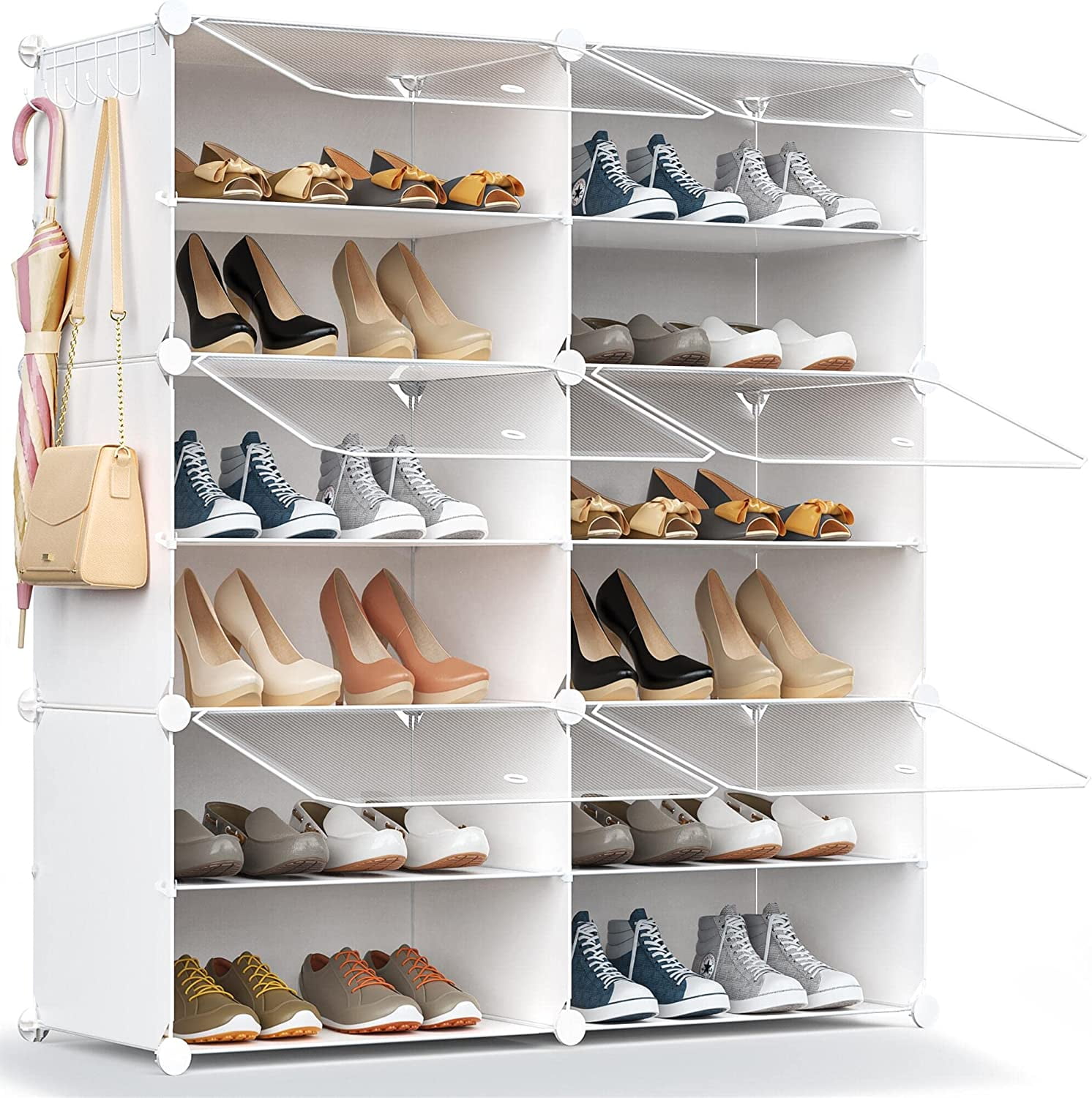 ZXNYH Shoe Rack Organizer, 32 Pair Shoe Storage Cabinet with Door ...