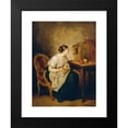 thumbnail image 2 of Octave Tassaert 15x18 Black Modern Framed Museum Art Print Titled - Young Woman with Bird Cage (1850), 2 of 5