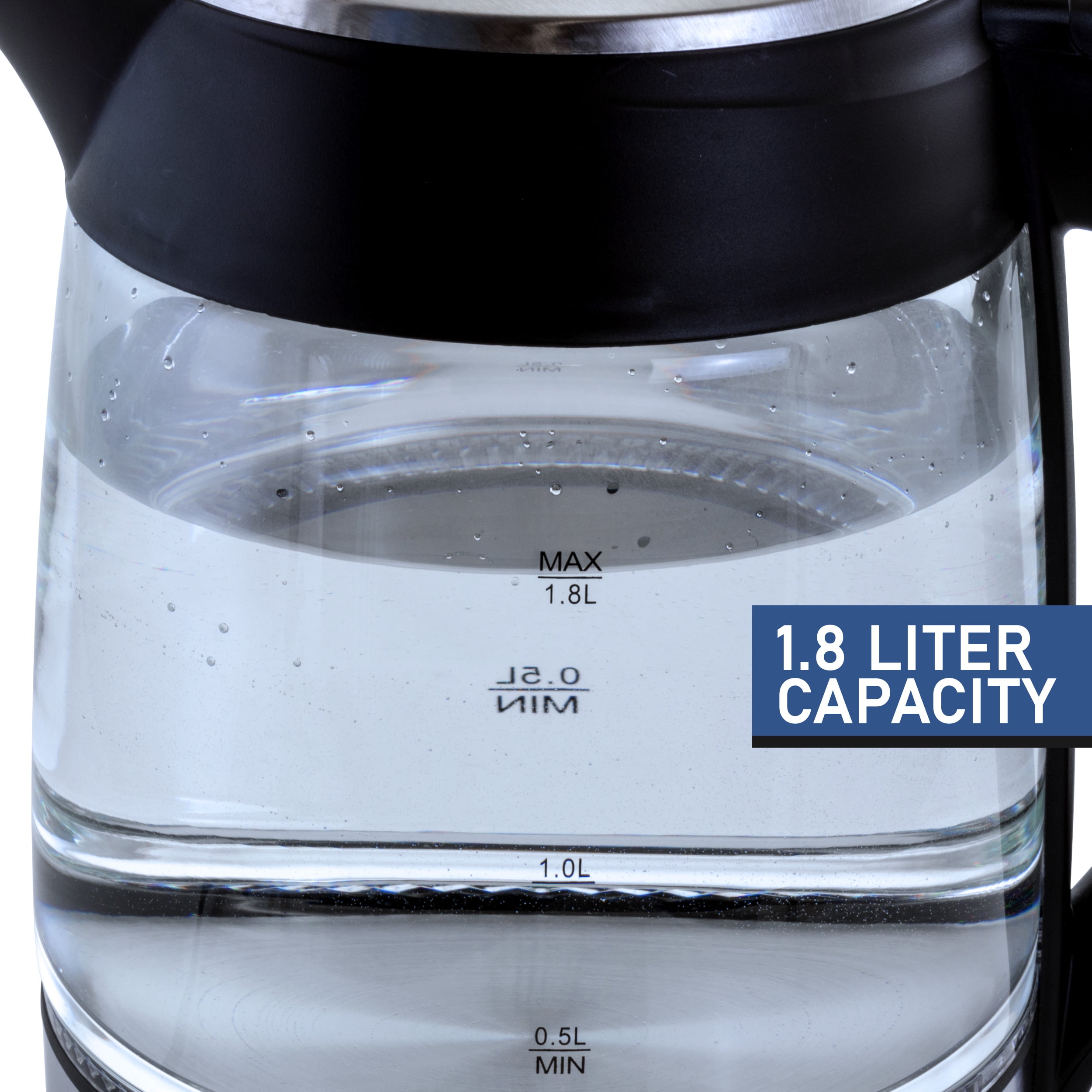 MegaChef 1.8Lt. Glass and Stainless Steel Electric Tea Kettle