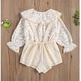 thumbnail image 7 of StylesILove Baby Toddler Girls Plaid Floral Print Ruffle Long Sleeve Top and Overall Shorts 2pcs Spring Summer Cotton Outfit (Ivory Floral, 6M), 7 of 7