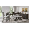 thumbnail image 2 of Jofran Willow Creek Distressed 78" Extension Solid Pine Counter Height Table, 2 of 5