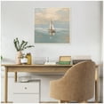 thumbnail image 2 of Kate and Laurel Calm Pastel Sailboat Landscape Framed Canvas Wall Art by The Creative Bunch Studio 22 x 22 Sylvie Beaded White, Coastal, Beach, Landscapes Art for Wall Decor, Living Room, Bedroom, 2 of 8