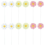 30 pcs Daisy Cupcake Toppers Flower Cake Topper Daisy Flower Cake Picks Birthday Cake Picks