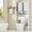 White-B, variant on Frmobepts Over The Toilet Storage Cabinet with Toilet Paper Holder Stand, Above Toilet Organizer with Doors, Behind Toilet Shelf for Restroom, Bathroom, Laundry, White
