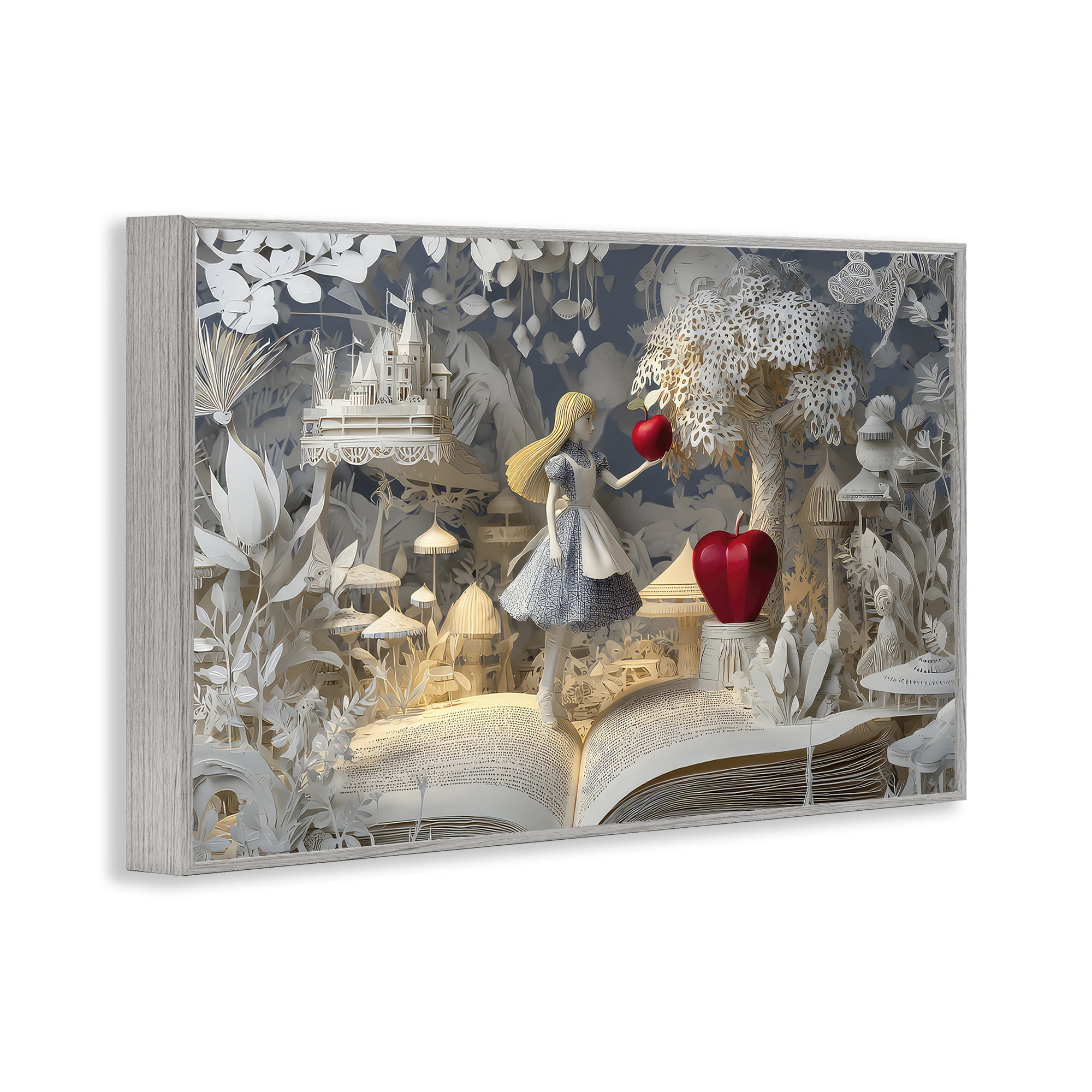 Stupell Industries Fairytale Scene Papercraft Gray Framed Giclee Art, design by The Wands Want