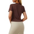 thumbnail image 3 of Blusas de verano para mujer, camiseta ajustada de manga corta con cuello redondo, ropa de calle XBTCLXEBCO short sleeve, 3 of 6