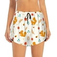 thumbnail image 2 of Goofa Squirrel Maple Leaves And Nuts Printed Women 2 in 1 Running Shorts,Quick Dry Athletic Workout Shorts,High Waisted Athletic Shorts with Liner Pockets-, 2 of 9