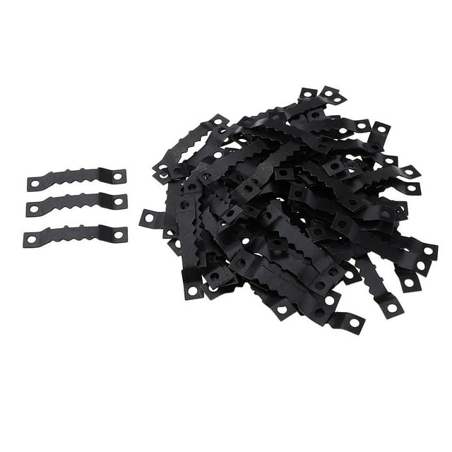 GUOOL 100Pcs Black Metal Sawtooth Photo/Picture Wooden Hanging Hangers Double Hole,