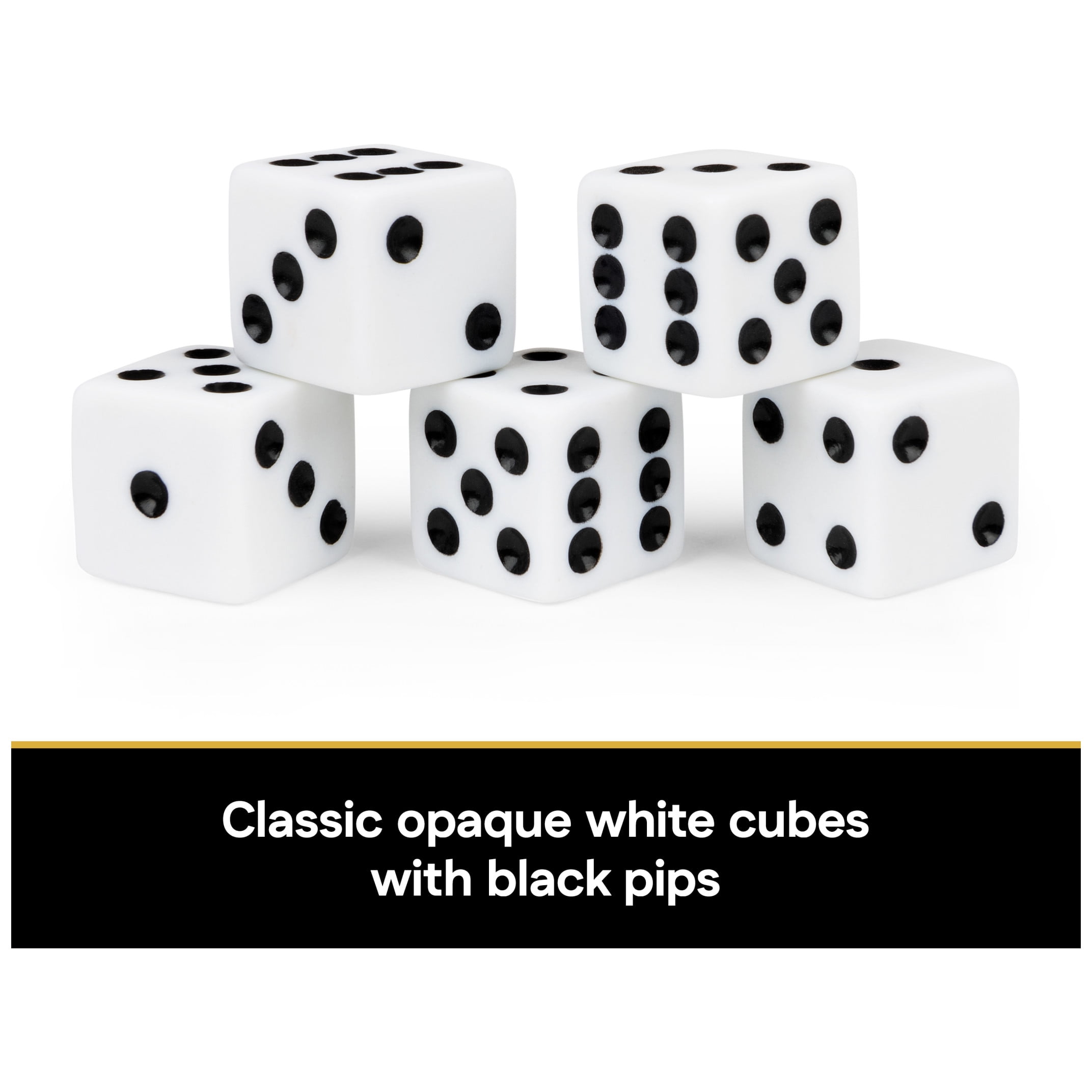 Cardinal 5-Pack Dice Set for Family Game Night, 6-Sided Plastic