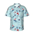 thumbnail image 1 of Balery Sailboats Anchors Camisas hawaianas de manga corta para hombre, camisas playeras de corte holgado, camisas de vacaciones con botones,Large, 1 of 7