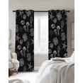 thumbnail image 3 of Black Coastal Blackout Curtains, Light Blocking Print Window Curtains, Nautical Starfish Jellyfish Seahorse Thermal Insulated Window Drapes for Living Room Kitchen Cafe 2 Panels, 55"W x 39"L, 3 of 9