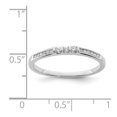 thumbnail image 2 of 925 Sterling Silver Polished Rhodium Plated Diamond Ring Size 7 2mm Wide Ring for Women - .13 dwt, 2 of 2