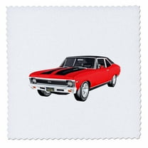 3dRose, 1968 Red Muscle Car, 8x8 inch quilt square