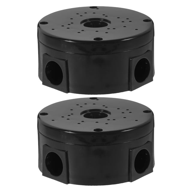 BRIGHTFUFU 2 uds caja de conexiones soporte de montaje en pared Universal para cámara de seguridad, caja de conexiones redonda de Cable oculto impermeable para techo de pared