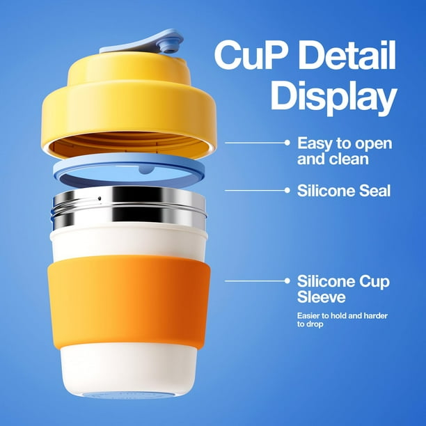 CHAKO LAB Insulated Travel Coffee Mug, Double vacuum wall,Easy to