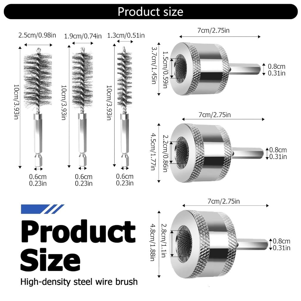 hejhncii Copper Pipe Cleaner Drill Bit Set For Rust Paint Burr Removal 3 Sizes Included