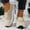 Beige, variant on Women's Mesh Breathable Platform Mom Flats, Solid Hollow Out Non Slip Soft Sole Casual Shoes Beige 36