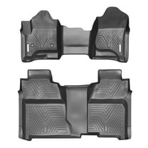 RVNI TPE Rubber Front and Rear for 2014 - 2019 Silverado/Sierra 1500 Crew Cab Floor Mats Set All-Weather Protection