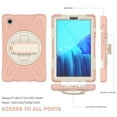 thumbnail image 5 of Samsung Galaxy Tab A7 Lite 8.7 inch Case 2021 SM-T220/T225/T227 for Kids with Carrying Shoulder Strap Hand Strap, Dteck Heavy Rugged Shockproof Impact Resistant Cover with Rotating Stand, Pink, 5 of 10