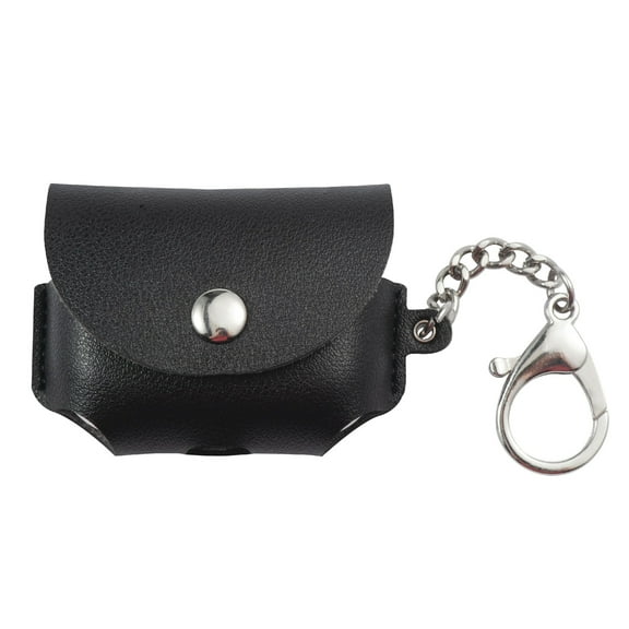 For Apple AirPods Pro Case, Leather Protective Cover with Keychain for Women Men, Black