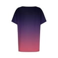 thumbnail image 5 of Scyoekwg Womens Summer Tops Round Neck Basic Tops Lightweight Loose Trendy Gradient Color Blouses (Purple,XXL), 5 of 5