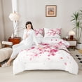 thumbnail image 4 of Castle Fairy Cherry Blossom Girl Twin Comforter Sets,Pink Floral Sakura Bedding Set, 4 of 8