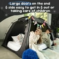 thumbnail image 5 of Twin Size Bed Tent Canopy With Light Strip - Pop Up Privacy Sleeping Tent with 2 Doors, Light Reducing & Breathable Design, Portable Frame, 75 x 39 x 44 Inches, Black, 5 of 10