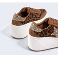 thumbnail image 4 of LUCKY STEP Platform Chunky Sneakers Fashion Star Glitter Sparkly Shoes Casual Shiny Shoes,Leopard,Women, 4 of 11