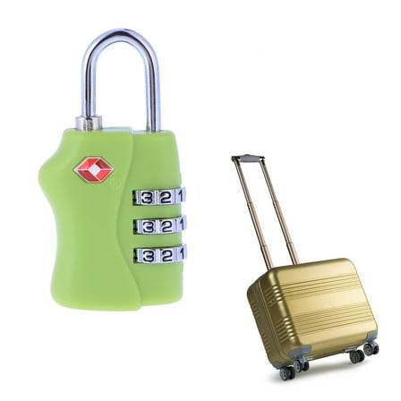 OATIPHO Luggage Anti Theft Lock TSA Approved Travel Locks Zinc Alloy Green 1Pack