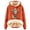 Orange, variant on Women Lined Highland Cow Hoodie with Plaid Scarf and Fuzzy Hem Drawstring Winter Warm Cozy Pullover Sweatshirt Top