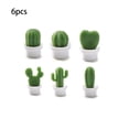 thumbnail image 4 of Injueey 6 piezas de calcomanía de mensaje para refrigerador, Cactus suculento, soporte de notas acoplable, decoración, accesorio portátil Almacenamiento y organización del hogar Blanco, 4 of 6