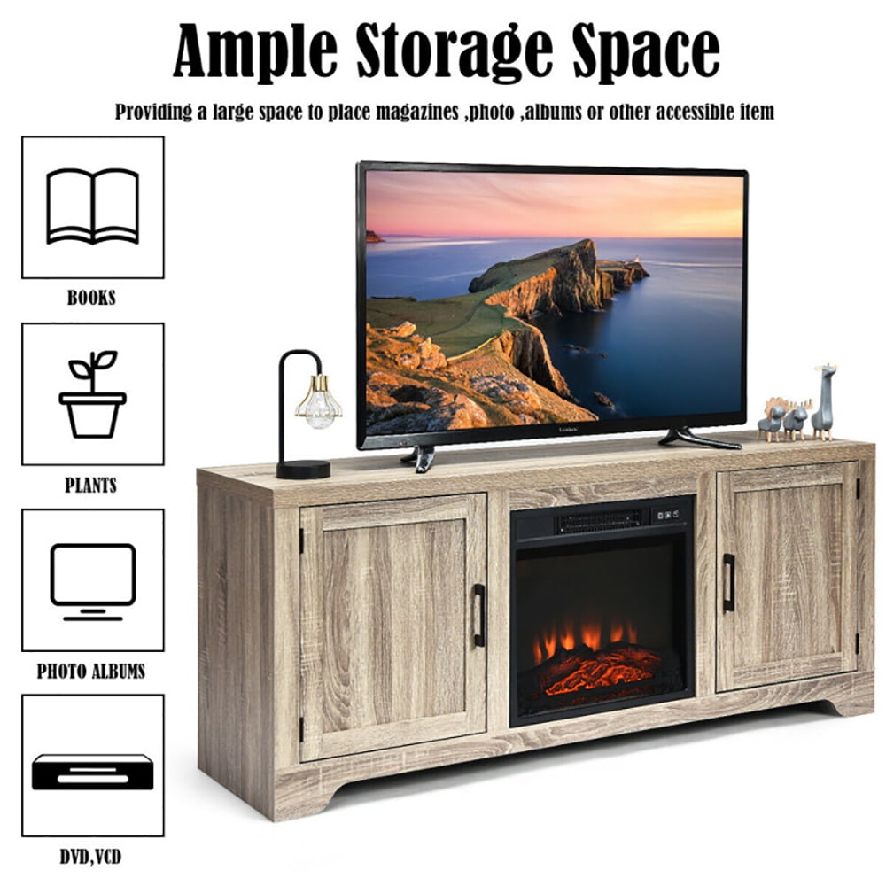 Finihen TV Stand, TV Cabinet, 65 Inch Media Component TV Stand with Adjustable Shelves, Media Entertainment Center with Storage, for Living Room, Bedroom, Brown