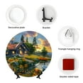 thumbnail image 4 of Kdxio Cozy Cottage Lakeside Sunset Bone China Decorative Plate Ceramic Decorative Plate for Home Office Wall Stand Decorative Plates for Home Bedroom-10in, 4 of 6