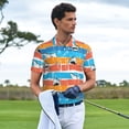 thumbnail image 3 of Honeii Shark On Line print Polo Shirt, a classic short-sleeved, button-down golf shirt designed for menLarge, 3 of 6